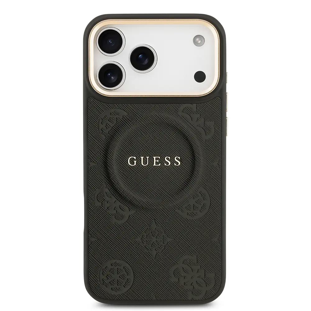iPhone 17 Pro Max MagSafe Uyumlu PU Deri Kılıf - Guess Peony