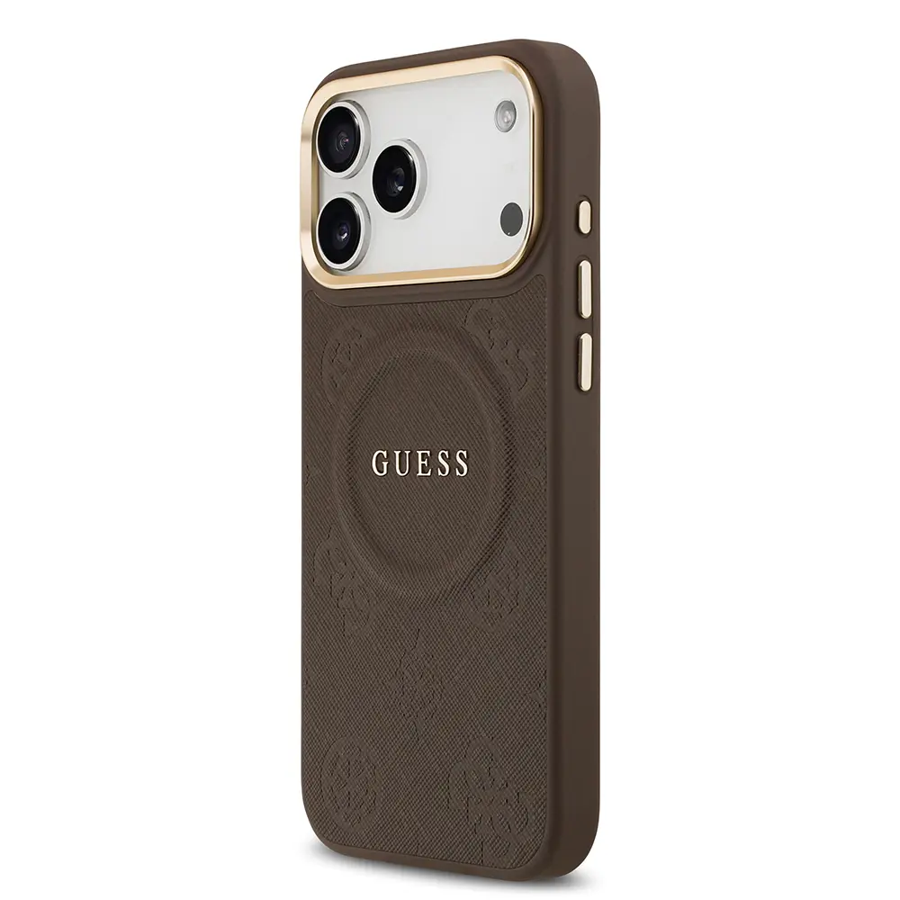 iPhone 17 Pro Max MagSafe Uyumlu PU Deri Kılıf - Guess Peony
