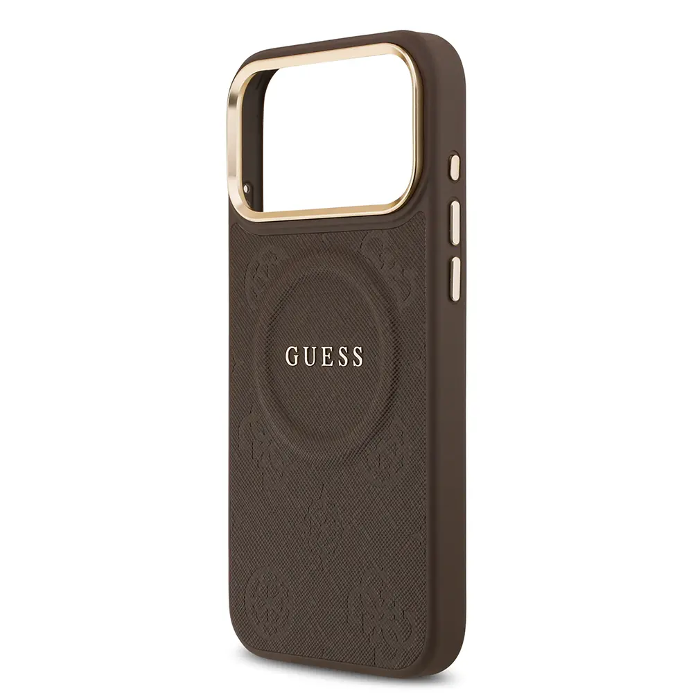 iPhone 17 Pro Max MagSafe Uyumlu PU Deri Kılıf - Guess Peony