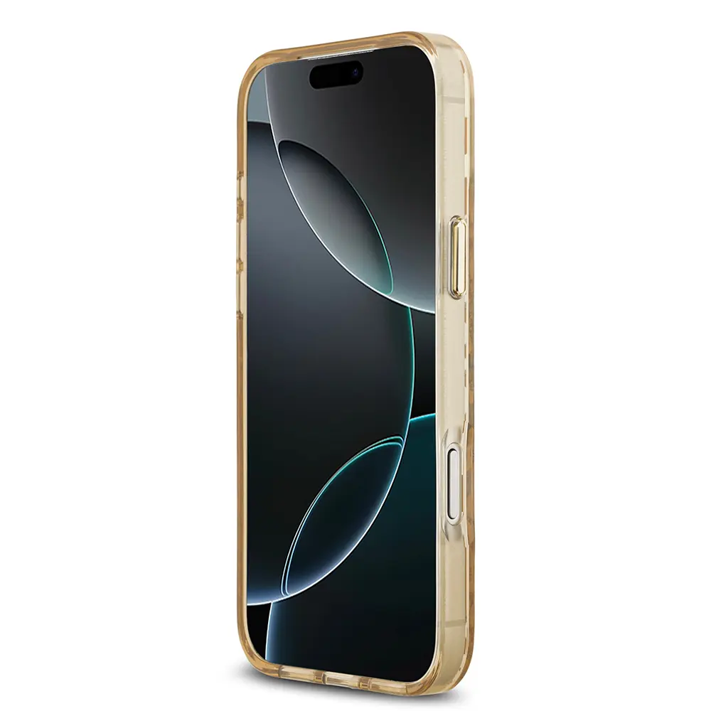 iPhone 17 Pro Max MagSafe Uyumlu Simli Leopar Desenli Kılıf - Guess