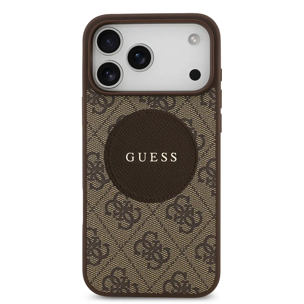 Apple iPhone 17 Pro Max Kılıf Guess Orjinal Lisanslı M-safe Şarj Özellikli Yazı Logolu Circle Classic Kapak