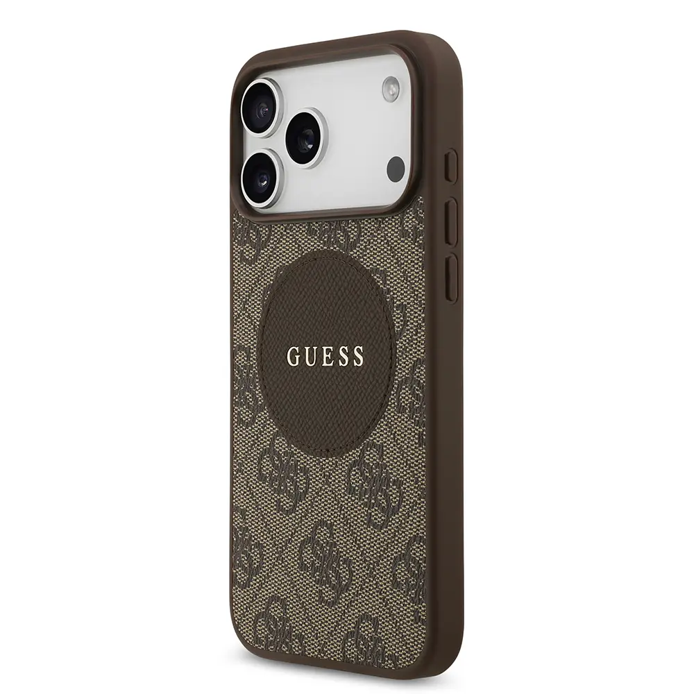 Apple iPhone 17 Pro Max Kılıf Guess Orjinal Lisanslı M-safe Şarj Özellikli Yazı Logolu Circle Classic Kapak