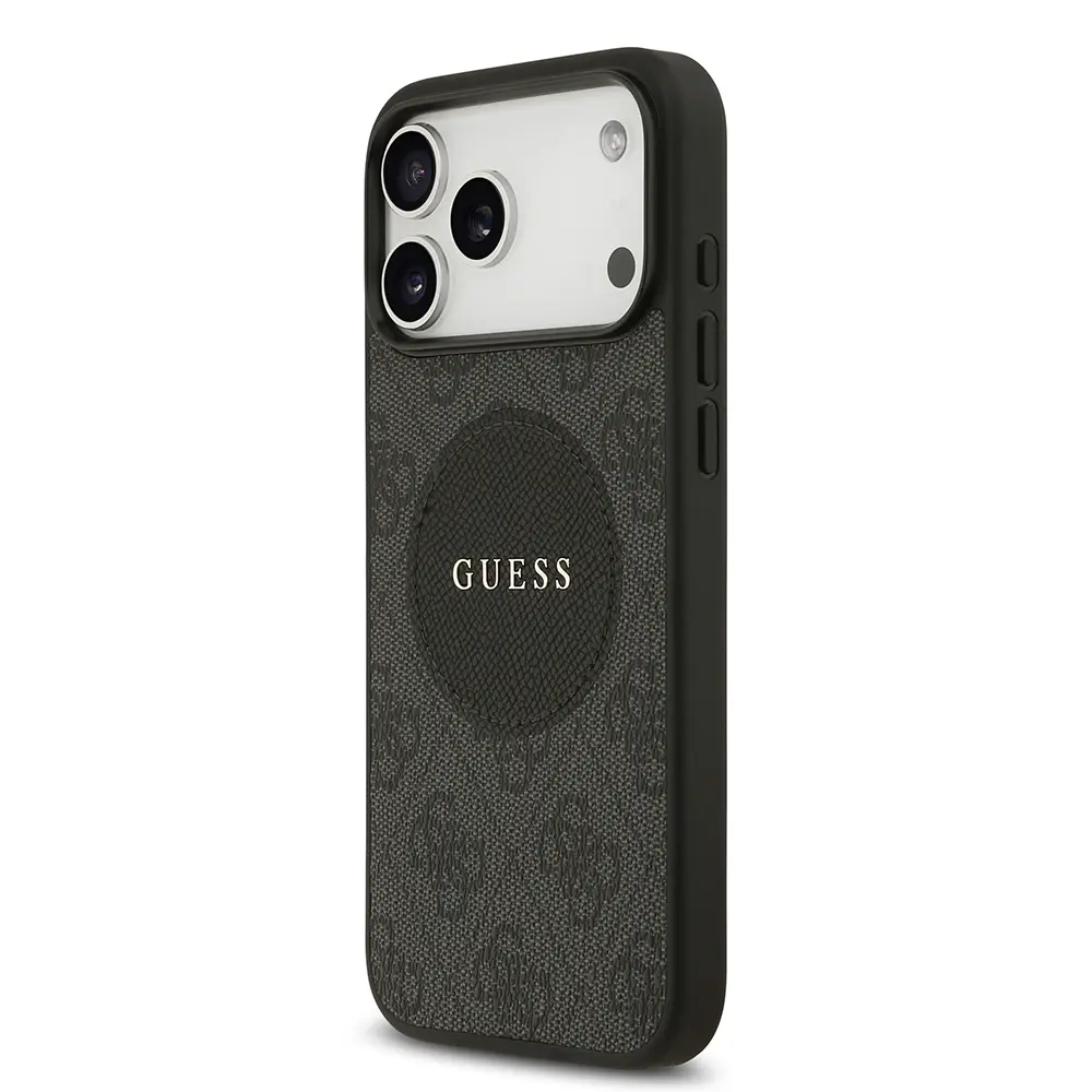 Apple iPhone 17 Pro Max Kılıf Guess Orjinal Lisanslı M-safe Şarj Özellikli Yazı Logolu Circle Classic Kapak
