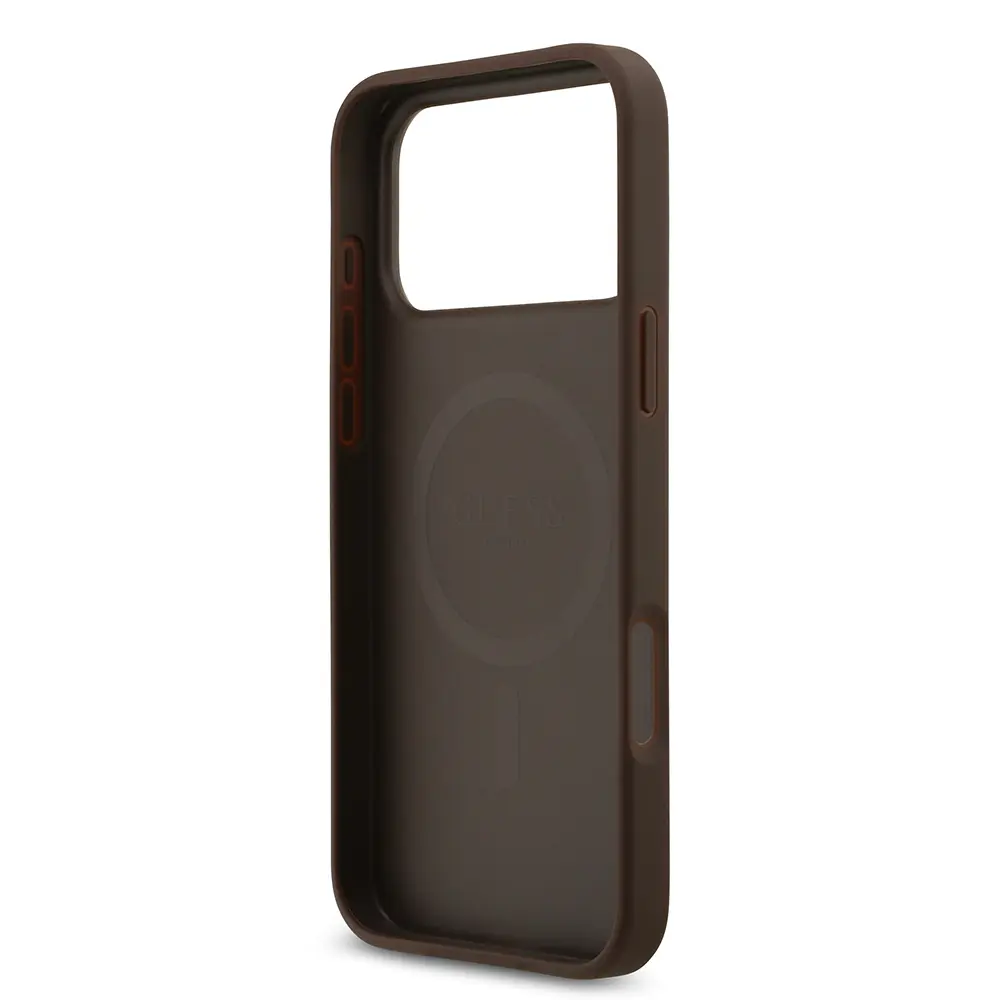 Apple iPhone 17 Pro Max Kılıf Guess Orjinal Lisanslı M-safe Şarj Özellikli Yazı Logolu Circle Classic Kapak