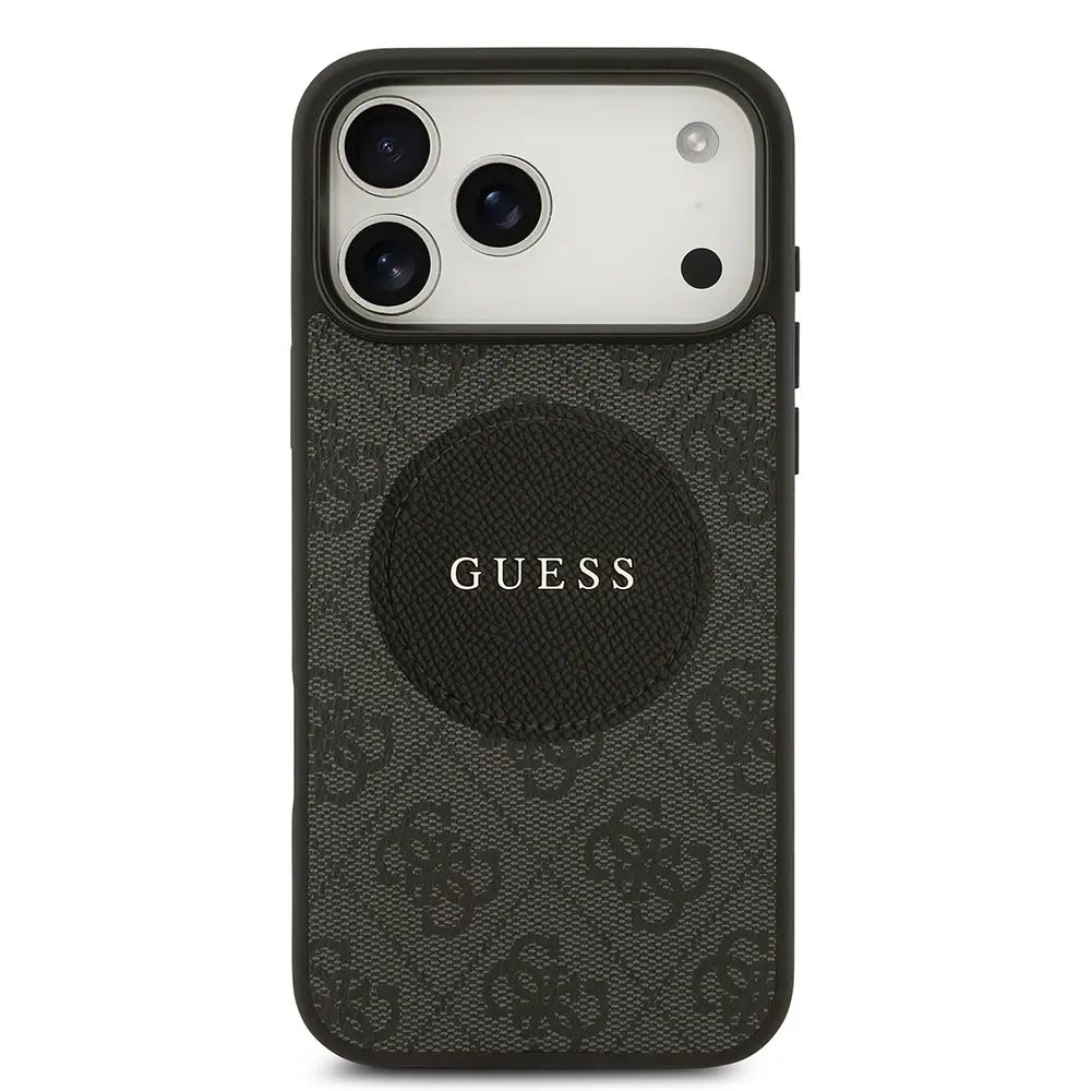 Apple iPhone 17 Pro Max Kılıf Guess Orjinal Lisanslı M-safe Şarj Özellikli Yazı Logolu Circle Classic Kapak
