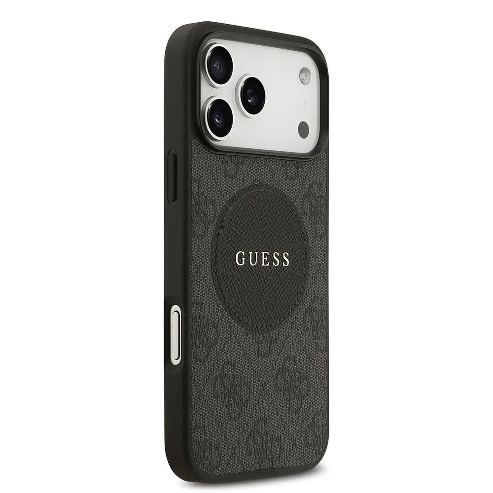 Apple iPhone 17 Pro Max Kılıf Guess Orjinal Lisanslı M-safe Şarj Özellikli Yazı Logolu Circle Classic Kapak