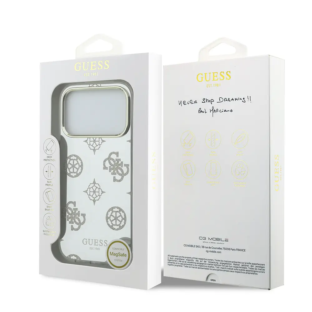 iPhone 17 Pro Max Simli Aynalı Kılıf, Metal Kamera Çerçeveli - Guess