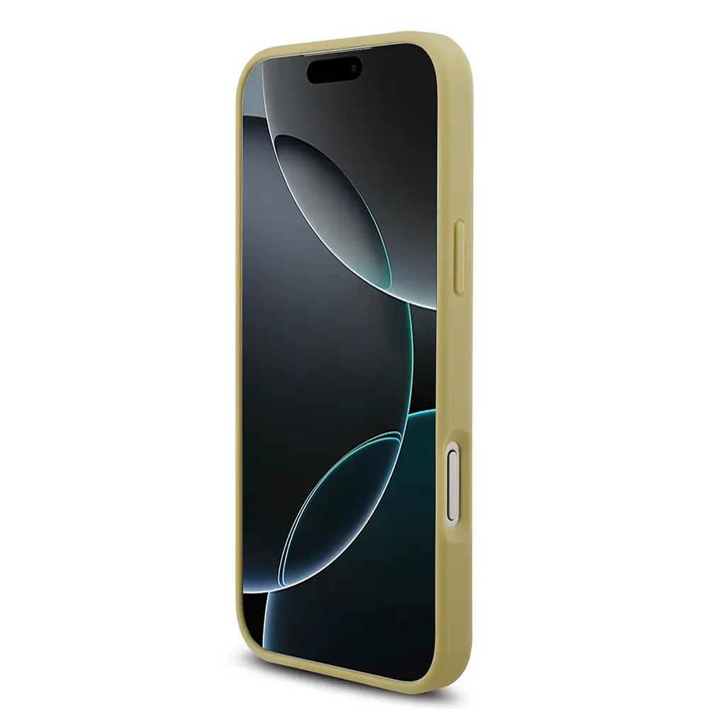 iPhone 17 Pro Max Taşlı Arka Yüzey Üçgen Logolu Kılıf - Guess