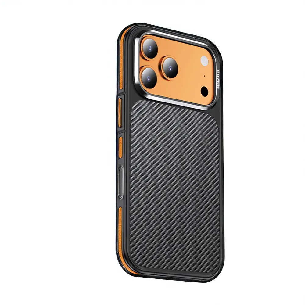 iPhone 17 Pro Max MagSafe Uyumlu Karbon Fiber Görünümlü Kılıf - Wlons Marin