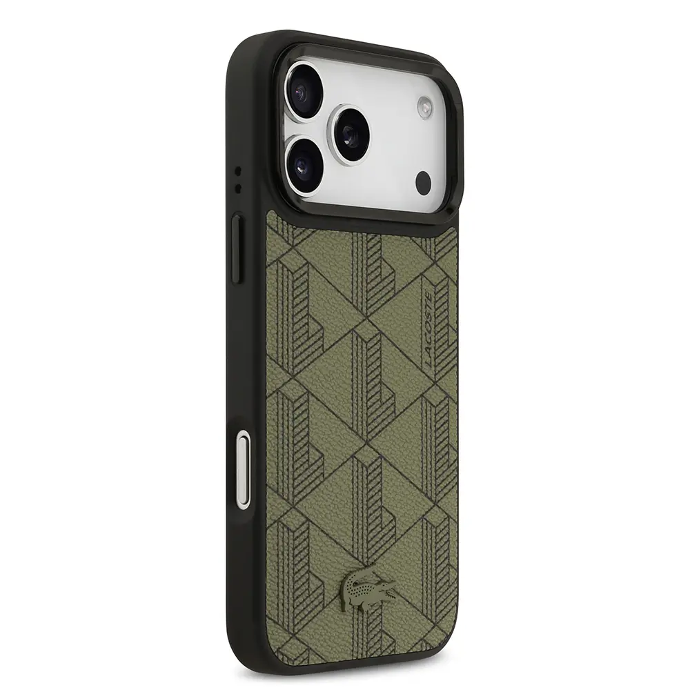 iPhone 17 Pro Max MagSafe Uyumlu Standlı PU Deri Kılıf - Lacoste Monogram
