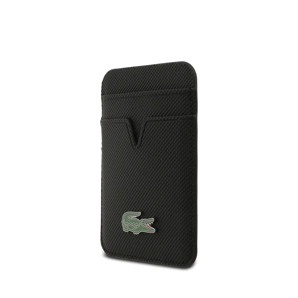 Apple iPhone 17 Pro Max Kılıf Lacoste Orjinal Lisanslı M-safe Şarj Özellikli PU Pike Desenli Metal Logolu Kartlıklı Kapak