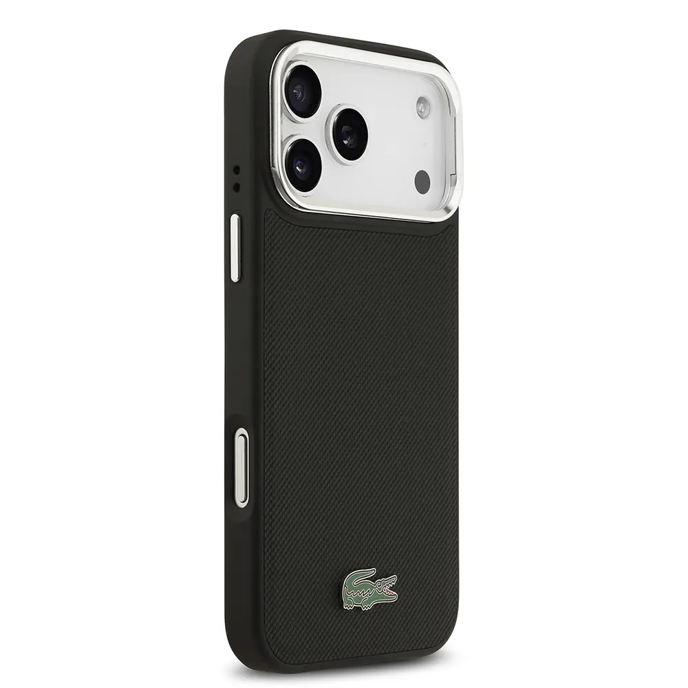 iPhone 17 Pro Max MagSafe Uyumlu Standlı Kılıf - Lacoste PU Pike Desenli