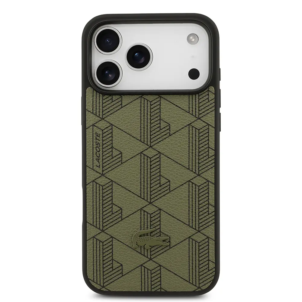 iPhone 17 Pro Max MagSafe Uyumlu Kartlıklı PU Deri Kılıf - Lacoste Monogram