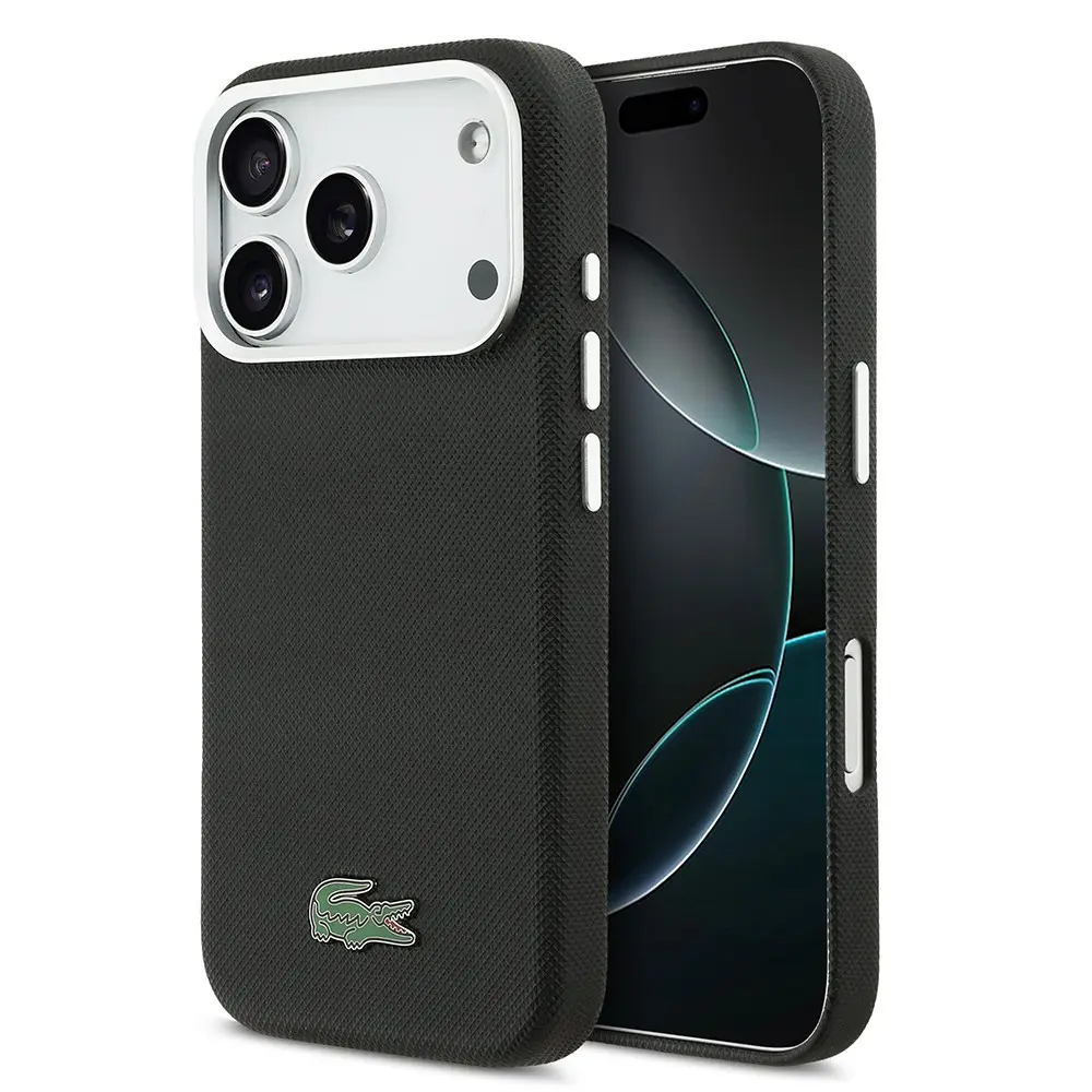 iPhone 17 Pro Max MagSafe Uyumlu Pike Desenli Kılıf - Lacoste Lisanslı
