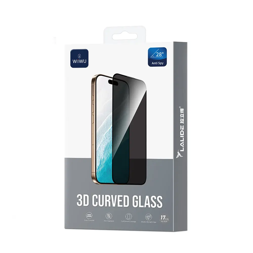 iPhone 17 Pro Max Gizlilik Filtreli 3D Kavisli Temperli Cam - Wiwu LLD302