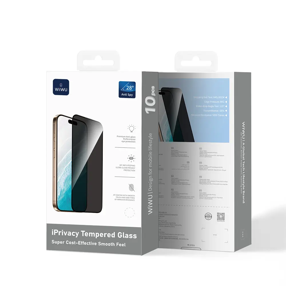 iPhone 17 Pro Çok Katmanlı Temperli Gizlilik Camı Ekran Koruyucu - Wiwu GT-015