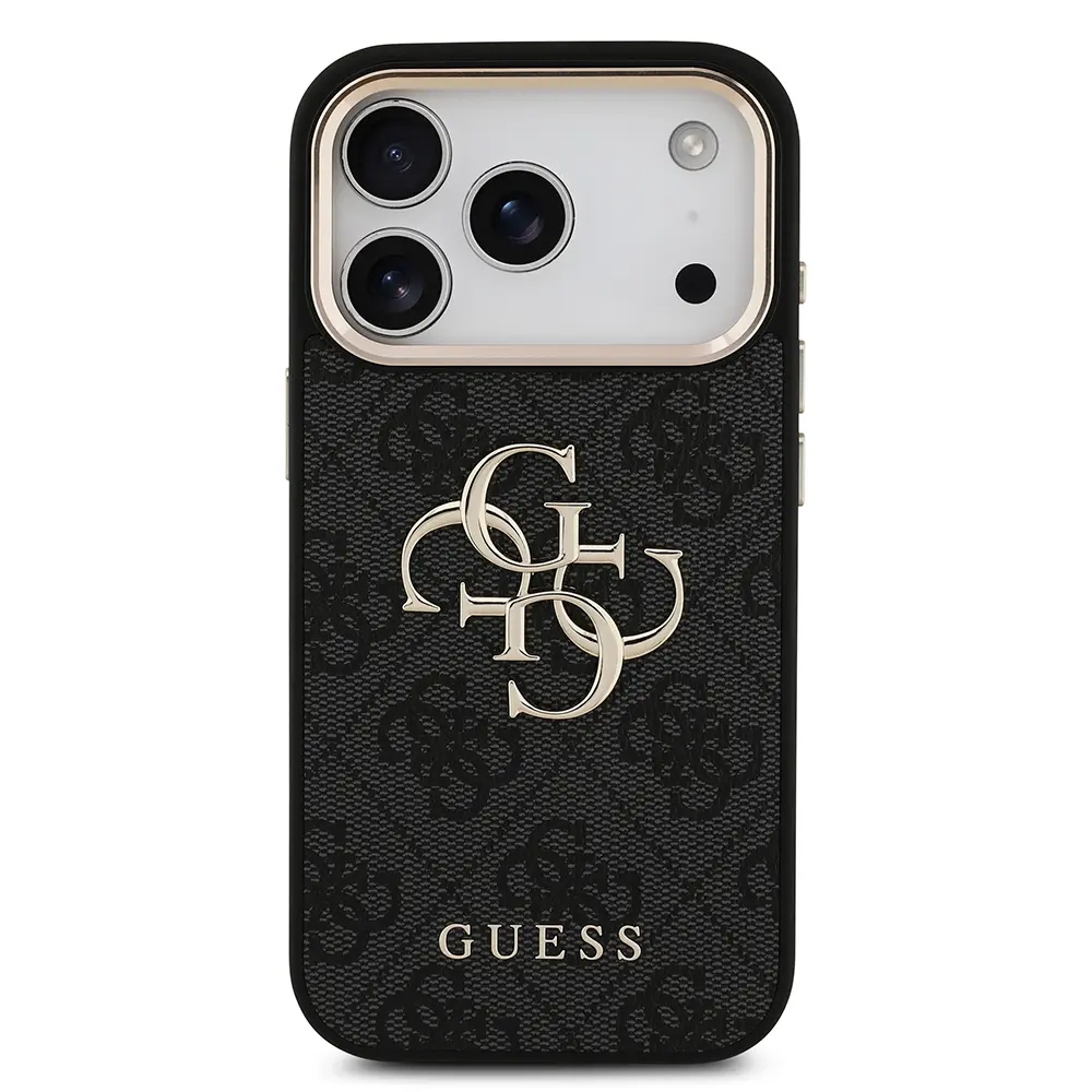 iPhone 18 Pro Guess Lisanslı Gold Metal Kamera Çerçeveli Kılıf