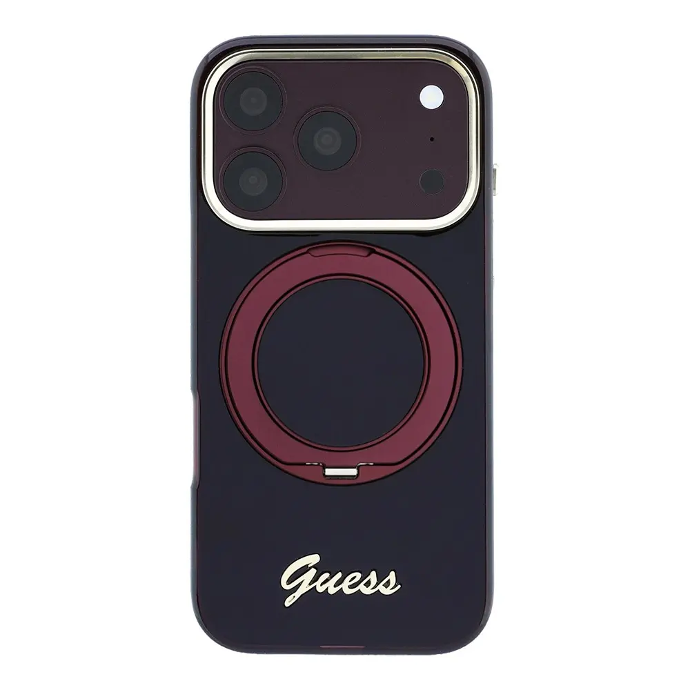 iPhone 18 Pro MagSafe Uyumlu 360 Derece Standlı Silikon Kılıf - Guess