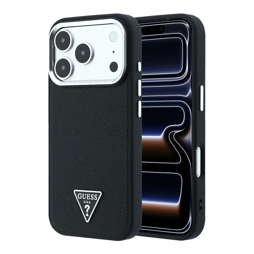 iPhone 18 Pro MagSafe Uyumlu Kılıf - Guess Grained Triangle