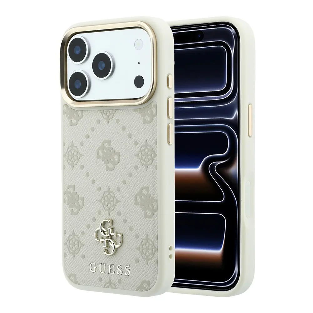 iPhone 18 Pro MagSafe Uyumlu PU Deri Kılıf - Guess Peony