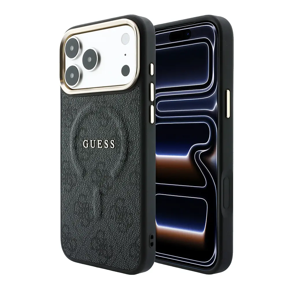 iPhone 18 Pro MagSafe Uyumlu Metal Kamera Çerçeveli Kılıf - Guess 4G Logolu