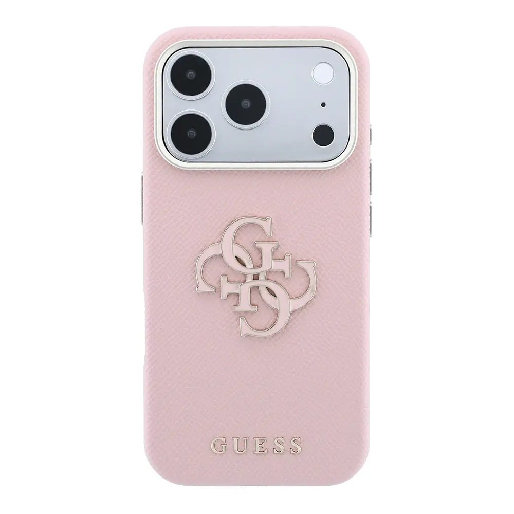 Apple iPhone 18 Pro Kılıf Guess Orjinal Lisanslı PU Yazı ve 4G Büyük Metal Logolu Kapak