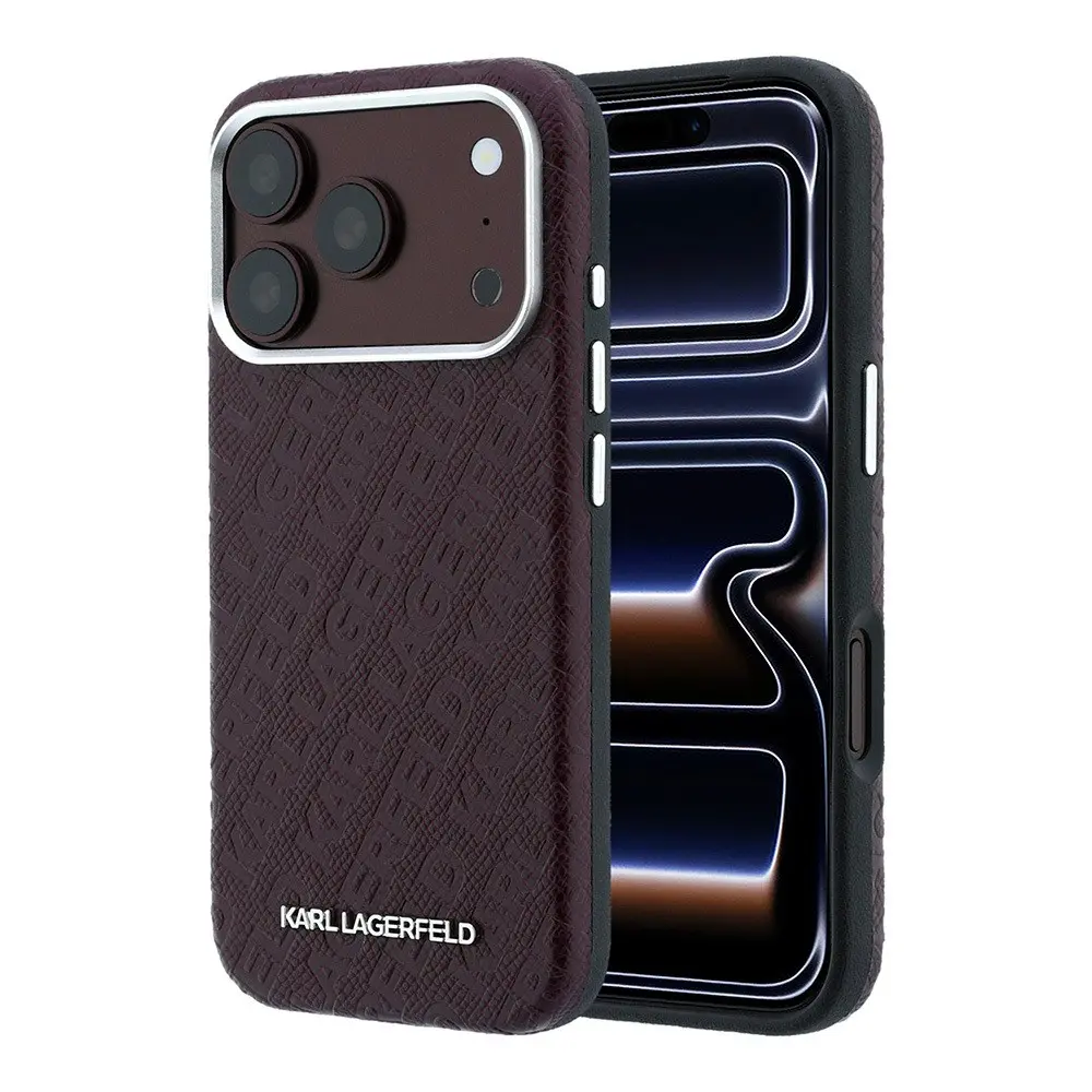 iPhone 18 Pro Kılıf, Lisanslı PU Deri Grained Kapak - Karl Lagerfeld