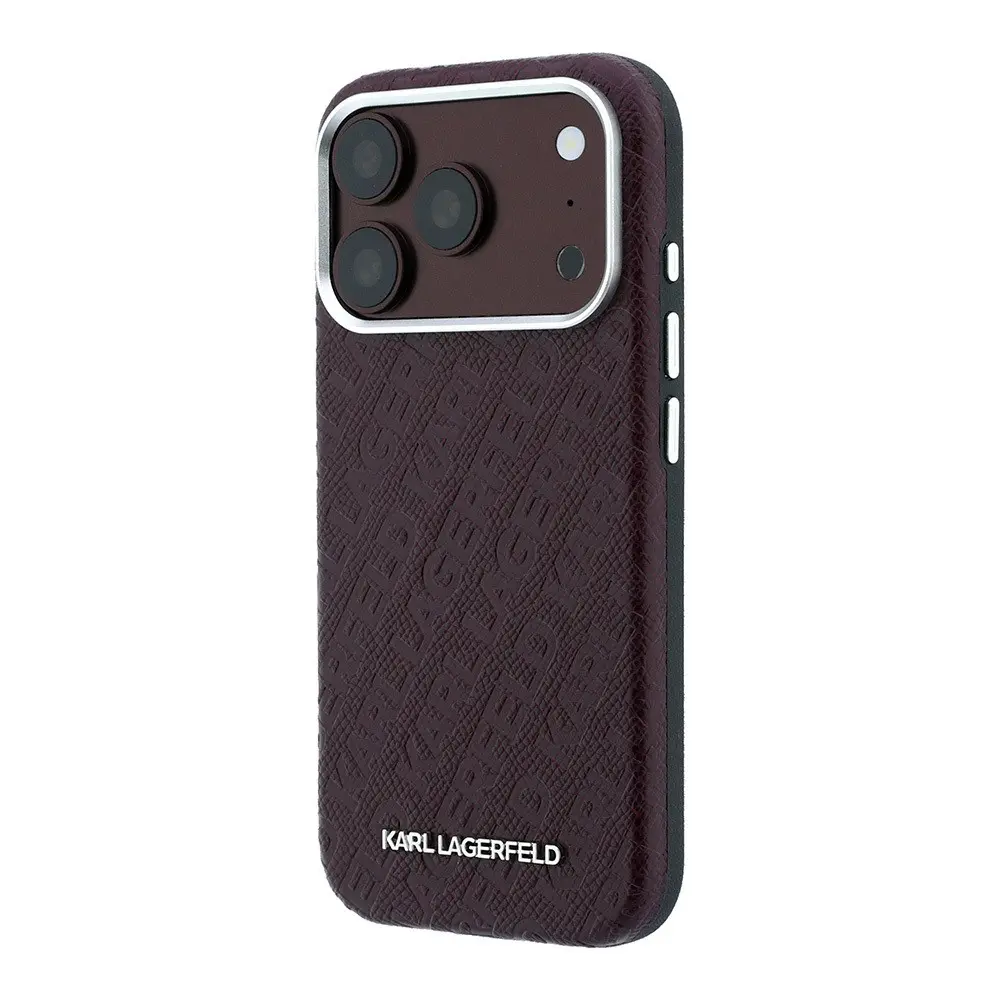 iPhone 18 Pro Kılıf, Lisanslı PU Deri Grained Kapak - Karl Lagerfeld