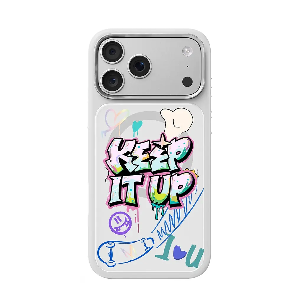iPhone 18 Pro MagSafe Uyumlu 3D Baskılı Kılıf - Mutural Graffiti Serisi