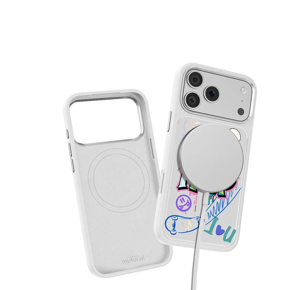 iPhone 18 Pro MagSafe Uyumlu 3D Baskılı Kılıf - Mutural Graffiti Serisi