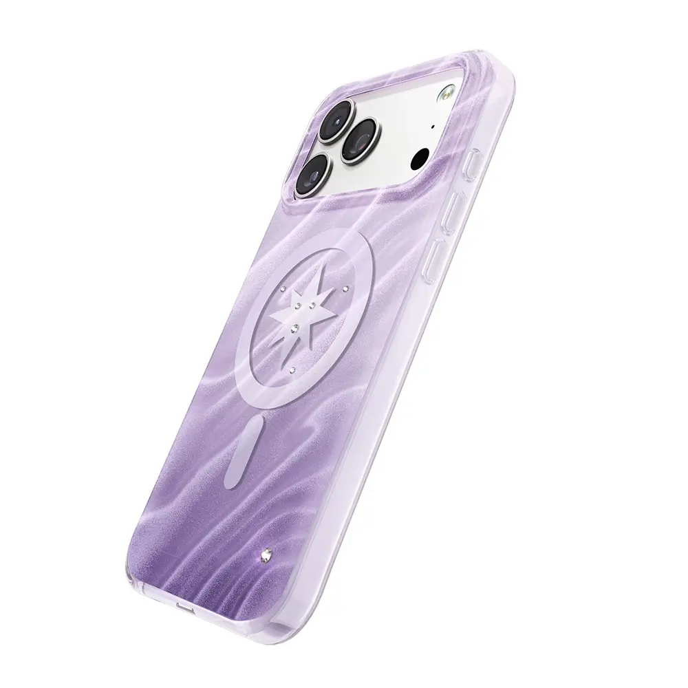 iPhone 18 Pro MagSafe Uyumlu Swarovski Taşlı Sert PC Kılıf - Zore Paris Rovix