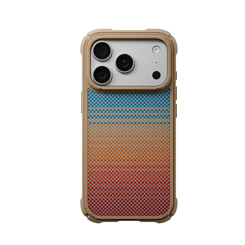 iPhone 18 Pro MagSafe Uyumlu Aramid Karbon Fiber Kılıf - Pitaka Sunset 2.0 Cairn