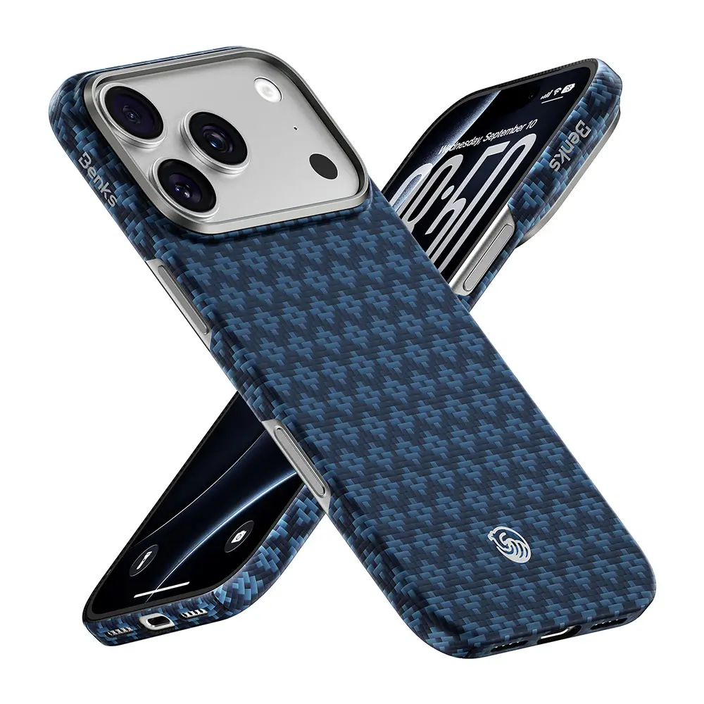iPhone 18 Pro MagSafe Uyumlu Kevlar Karbon Kılıf - Benks ArmorAir ArmorGrid