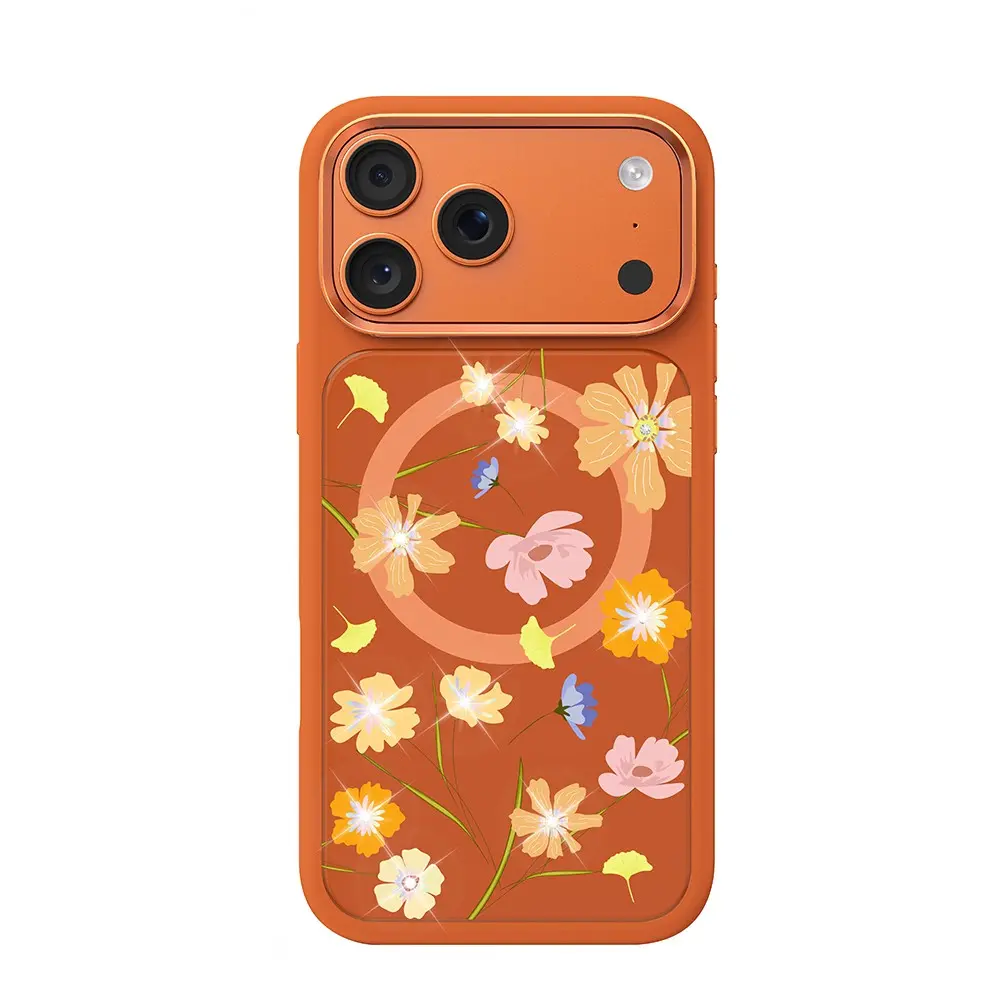 iPhone 18 Pro MagSafe Uyumlu Çiçek Desenli Kılıf - Mutural Flower