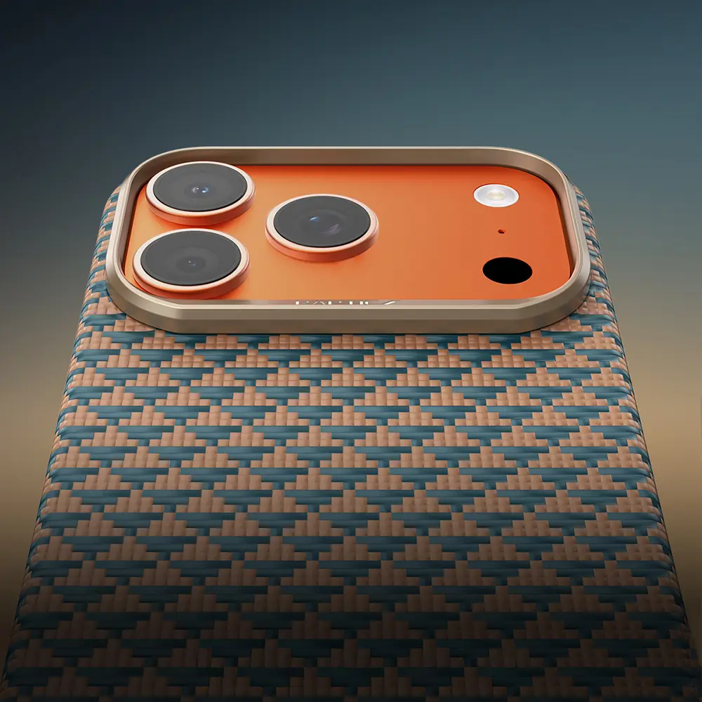 Apple iPhone 18 Pro Kılıf M-safe Şarj Özellikli Raptic Aramid Skin Origin Serisi Karbon Kapak