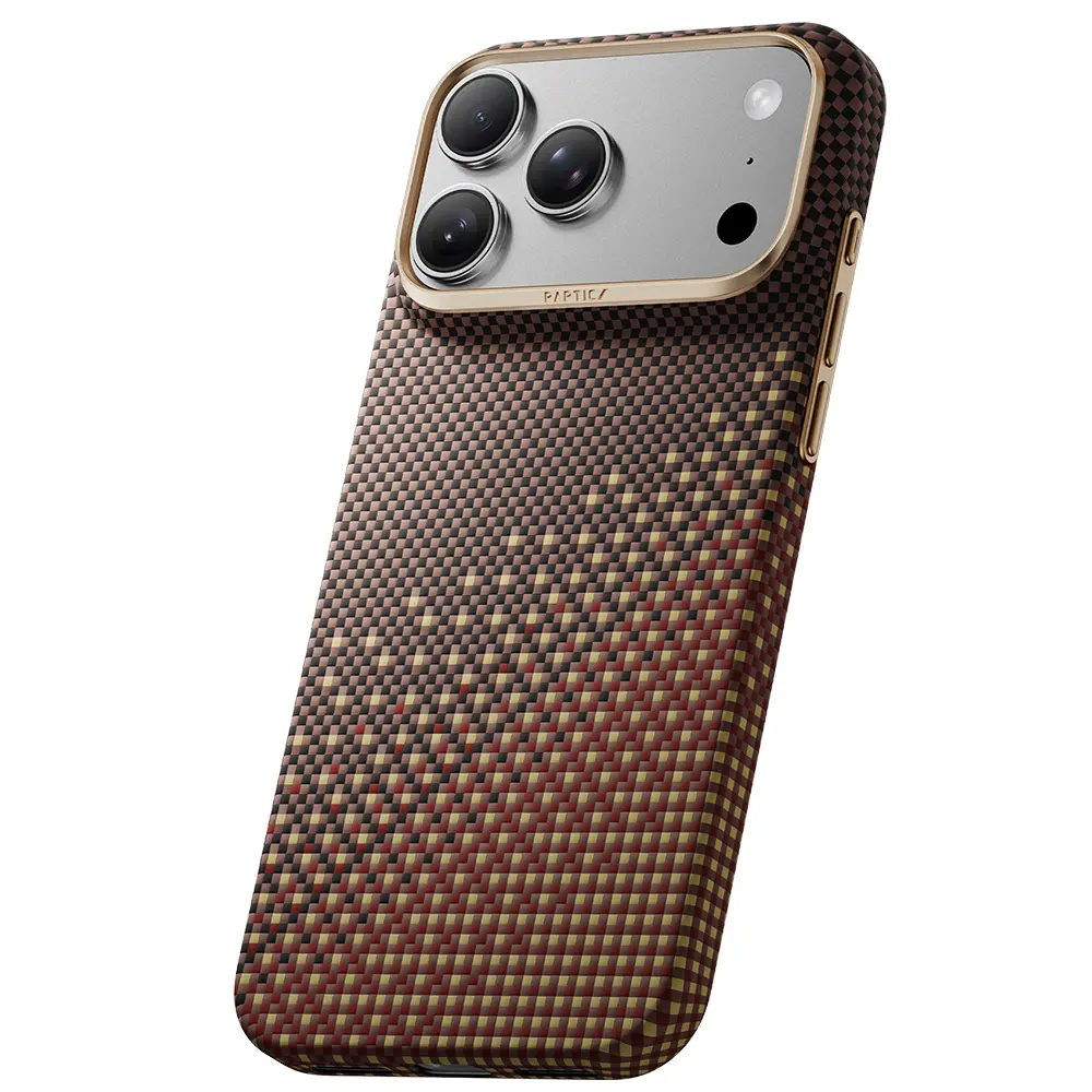 Apple iPhone 18 Pro Kılıf M-safe Şarj Özellikli Raptic Aramid Skin Serenity Serisi Karbon Kapak