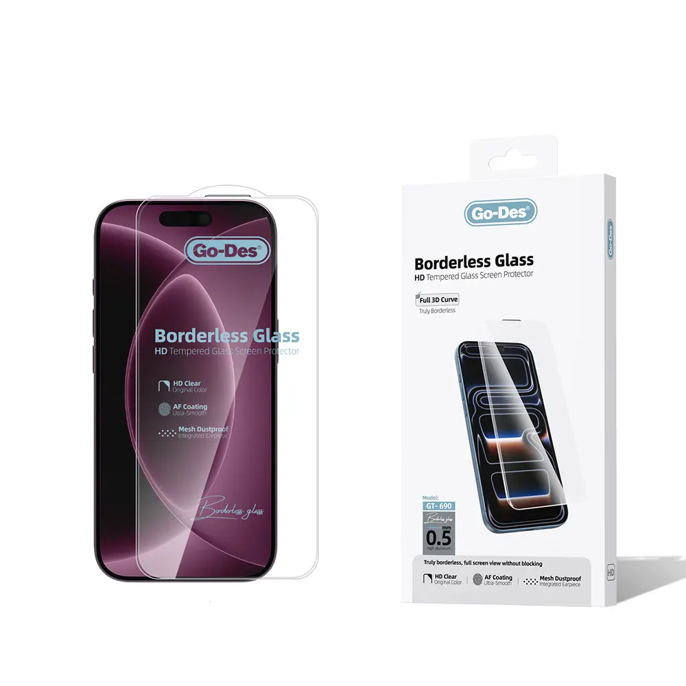 iPhone 18 Pro Max Borderless Temperli Cam Ekran Koruyucu - Go Des