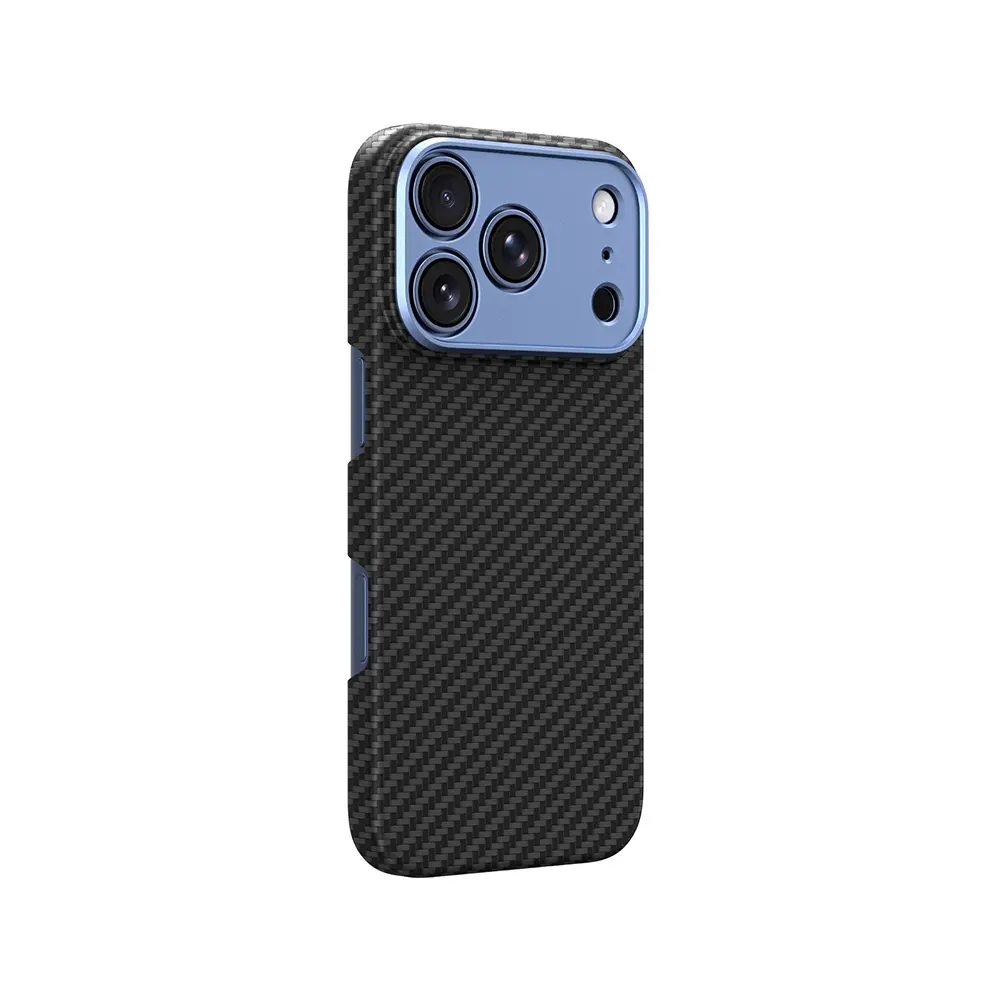 Apple iPhone 18 Pro Max Kılıf M-safe Şarj Özellikli 1500D Aramid Fiber Lens Korumalı Amazingthing Titan Max Serisi Karbon Kapak