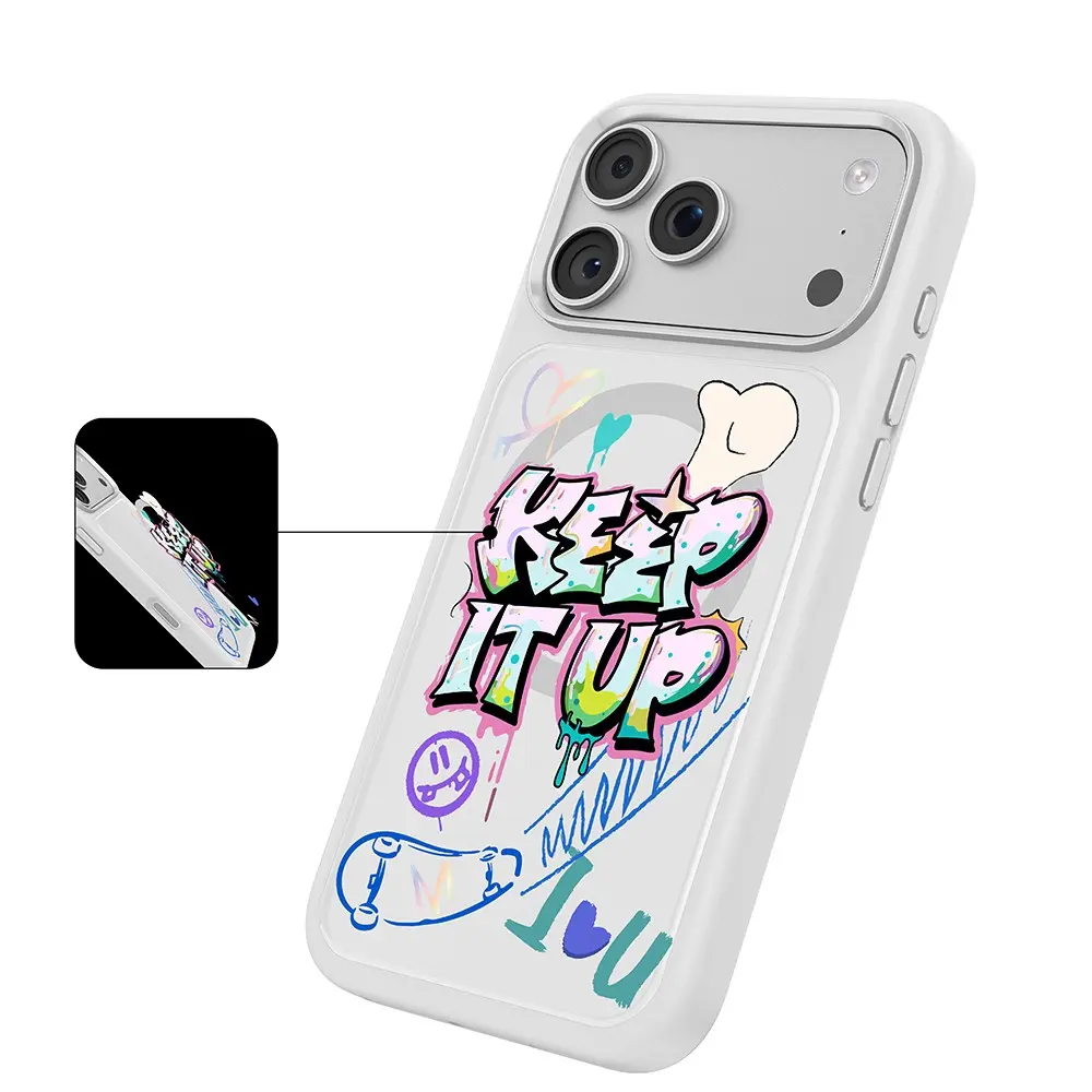 iPhone 18 Pro Max MagSafe Uyumlu 3D Baskılı Kılıf - Mutural Graffiti