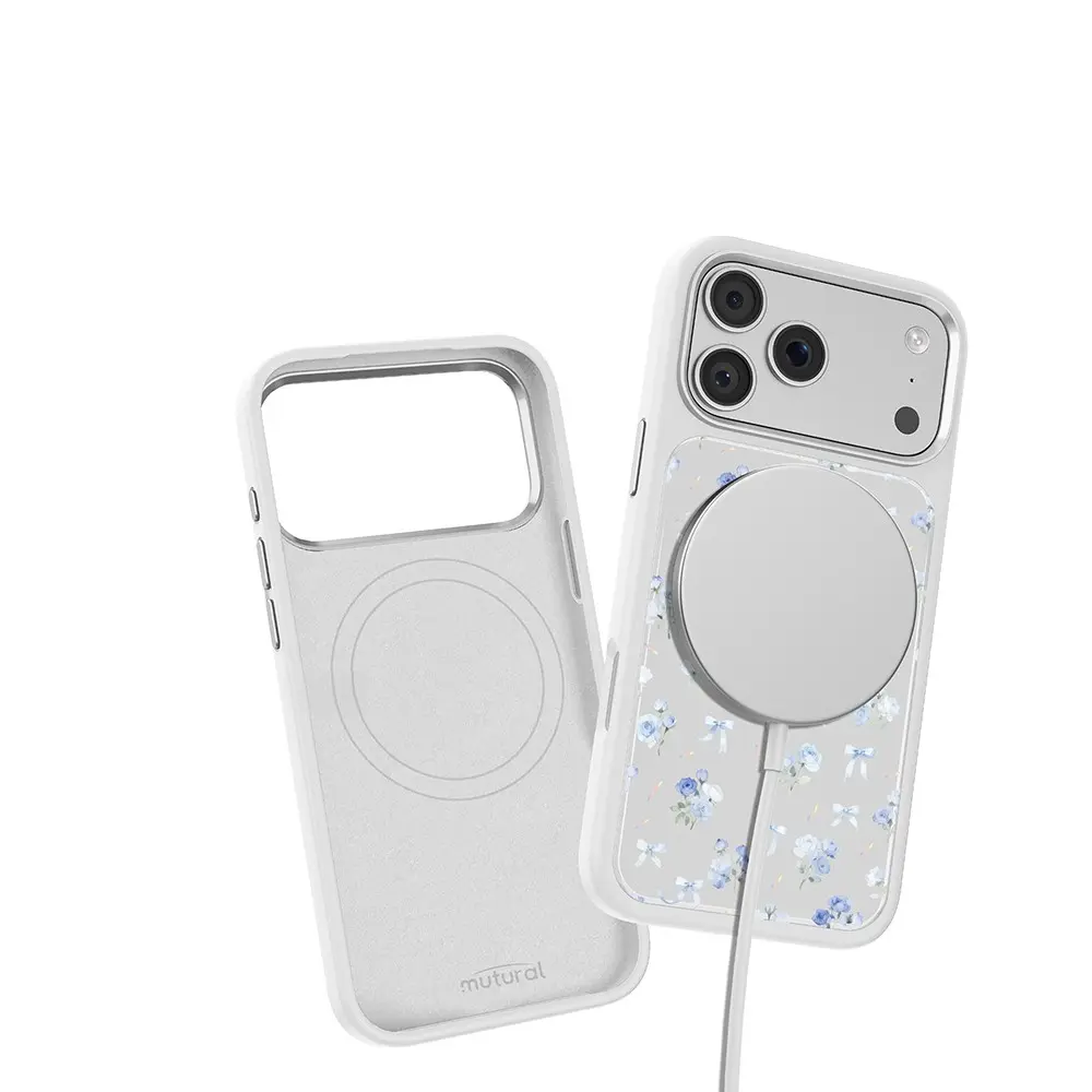 iPhone 18 Pro Max MagSafe Uyumlu Çiçek Desenli Kılıf - Mutural Flower