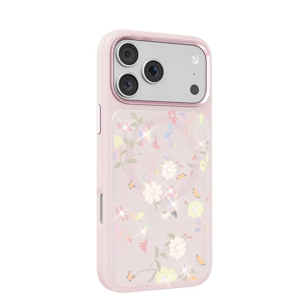 iPhone 18 Pro Max MagSafe Uyumlu Çiçek Desenli Kılıf - Mutural Flower