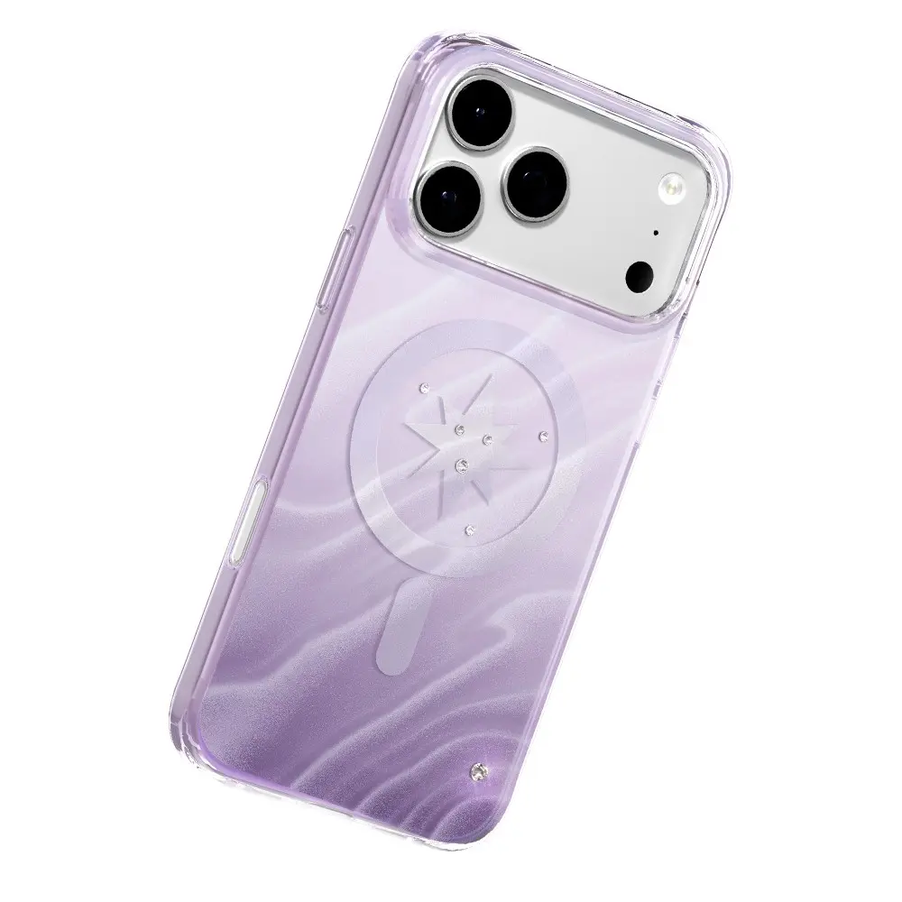 iPhone 18 Pro Max MagSafe Uyumlu Swarovski Taşlı Sert PC Kılıf - Zore Paris Rovix