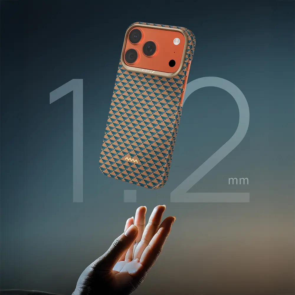 iPhone 18 Pro Max MagSafe Uyumlu Aramid Fiber Kılıf - Raptic Aramid Skin Origin