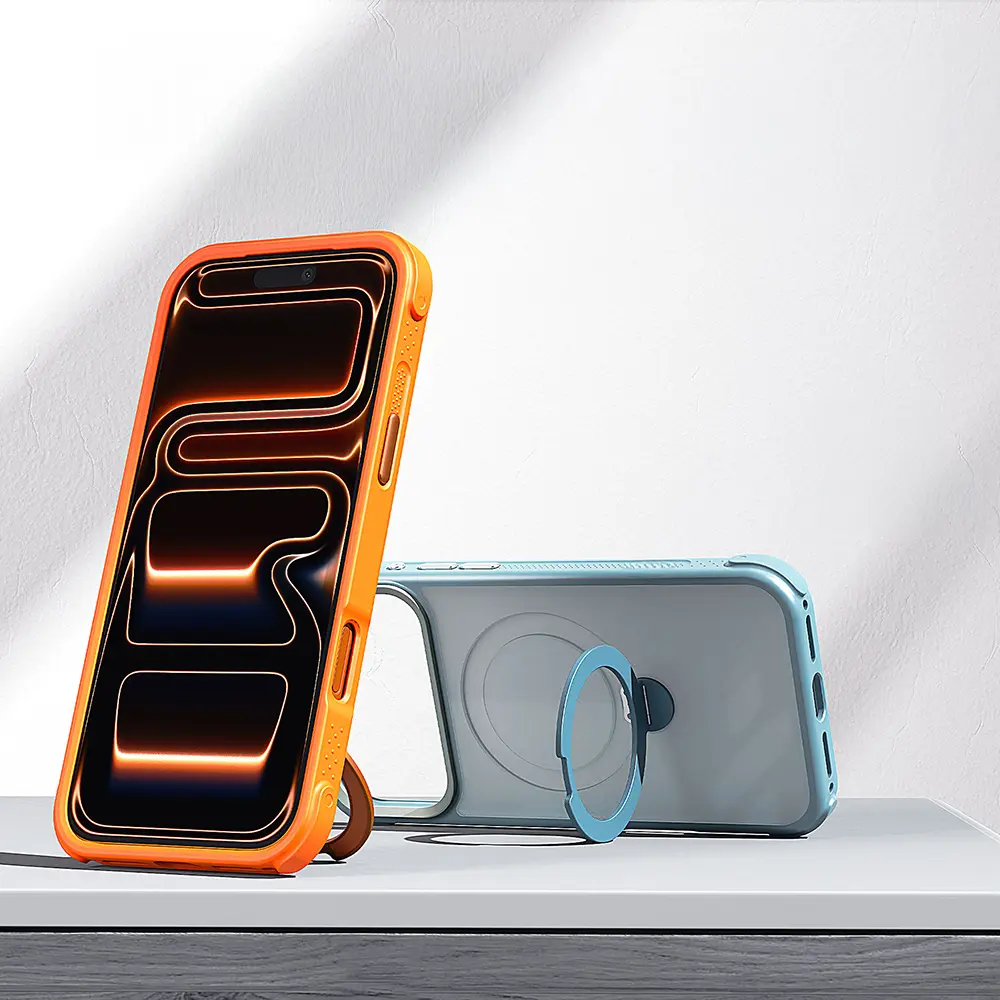 Apple iPhone 18 Pro Max Kılıf M-safe Şarj Özellikli Standlı Lenyes Eclat Kapak