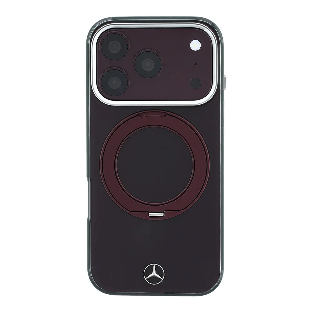 Apple iPhone 18 Pro Max Kılıf Mercedes Benz Orjinal Lisanslı M-safe Şarj Özellikli 360 Derece Dönebilen Standlı Metal Logolu Sert PC Kapak