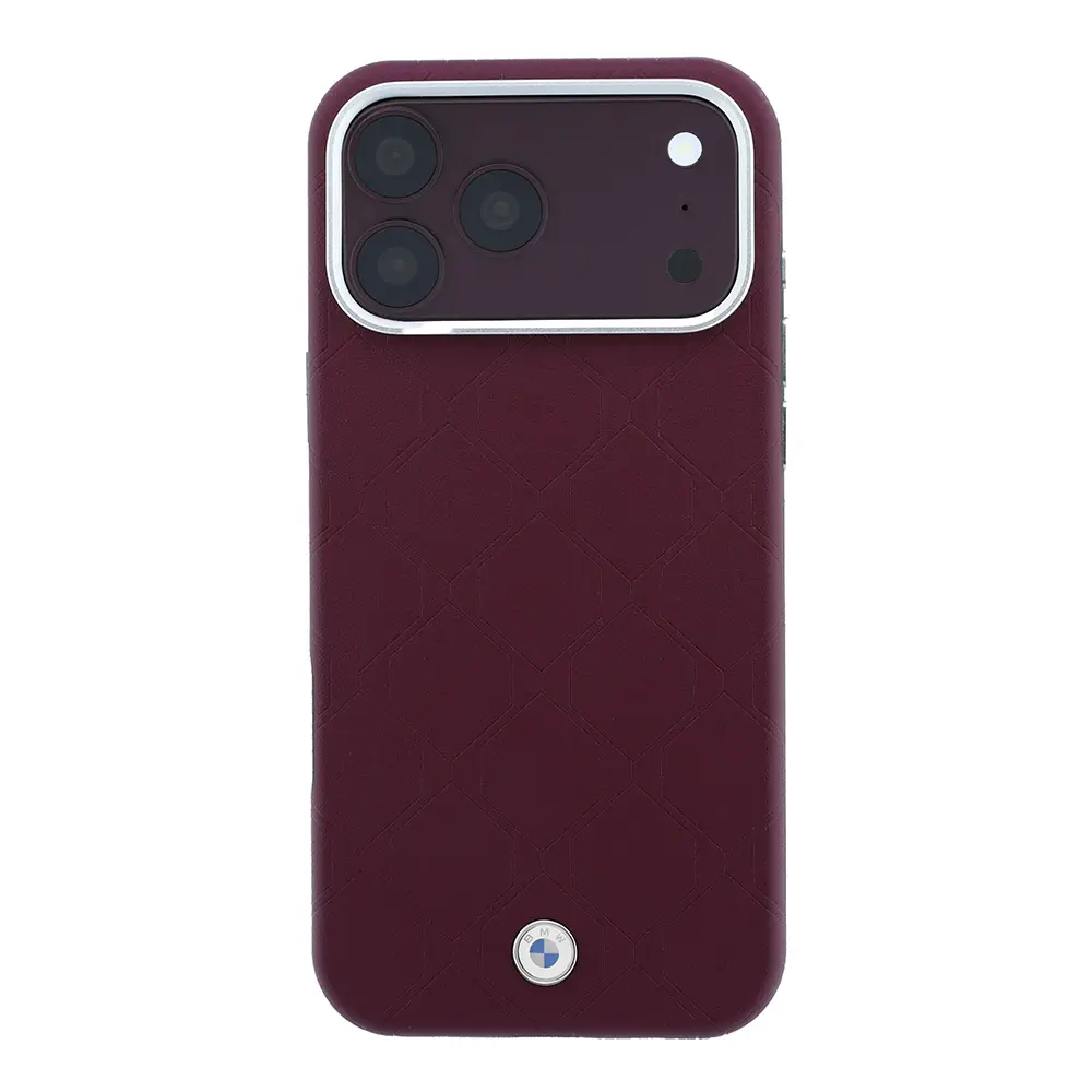 Apple iPhone 18 Pro Max Kılıf BMW Orjinal Lisanslı M-safe Şarj Özellikli Metal Logolu Kabartmalı Kapitone Deri Kapak