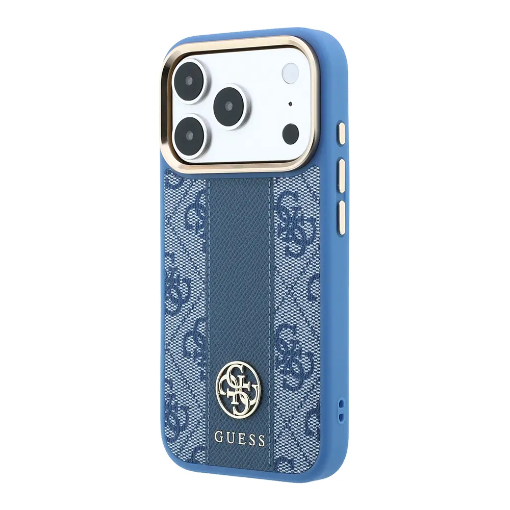 iPhone 18 Pro Max MagSafe Uyumlu Deri Kılıf - Guess 4G Desenli