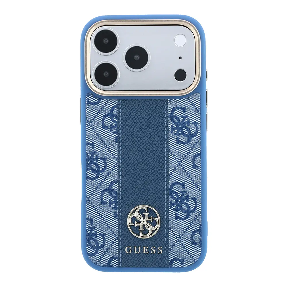 iPhone 18 Pro Max MagSafe Uyumlu Deri Kılıf - Guess 4G Desenli