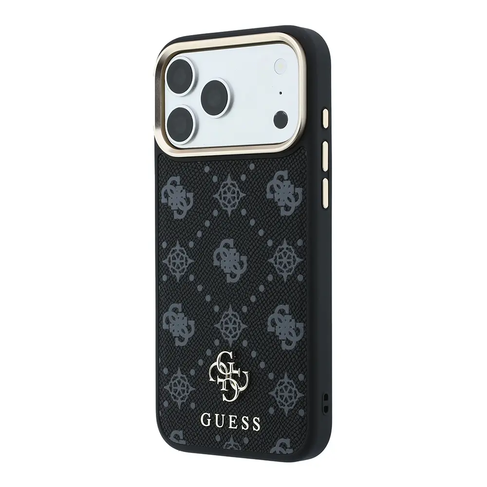 Apple iPhone 18 Pro Max Kılıf Guess Orjinal Lisanslı M-safe Şarj Özellikli Klasik Yazı ve 4G Logolu PU Deri Peony Kapak