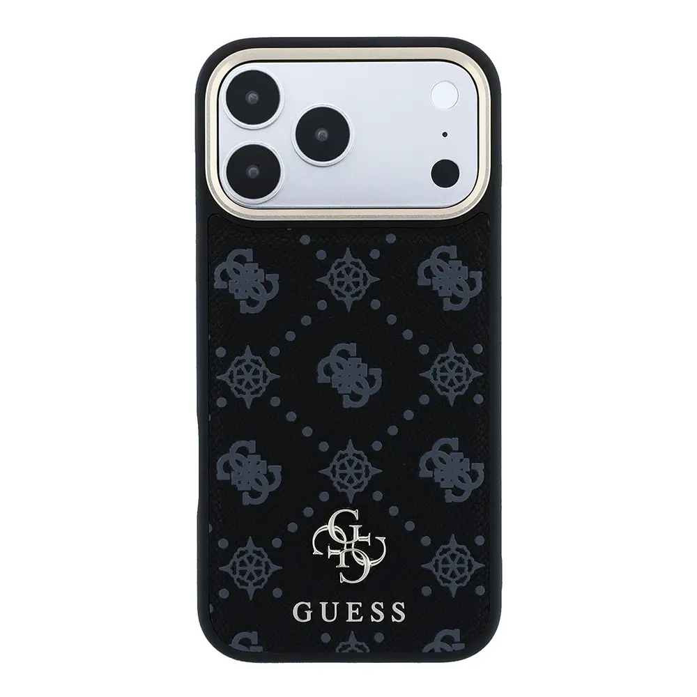 Apple iPhone 18 Pro Max Kılıf Guess Orjinal Lisanslı M-safe Şarj Özellikli Klasik Yazı ve 4G Logolu PU Deri Peony Kapak